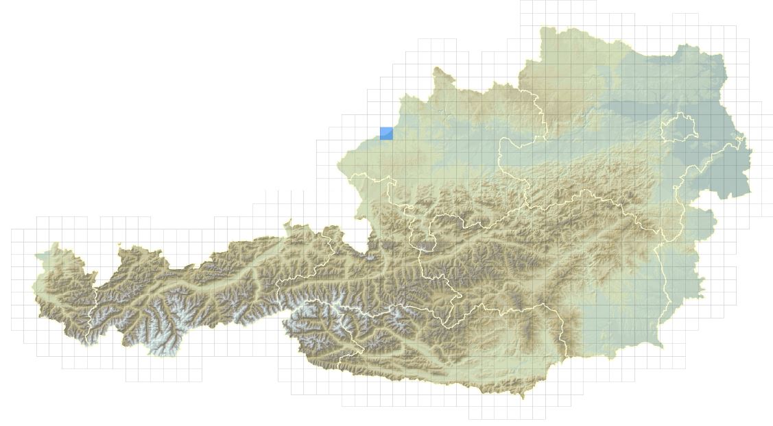 Verbreitungskarte des Brasilianischen Tausendblatts in Österreich