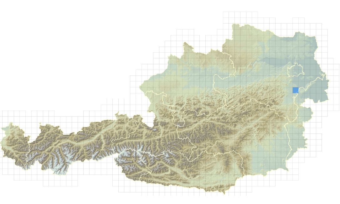 Verbreitungskarte der Karolina-Haarnixe in Österreich