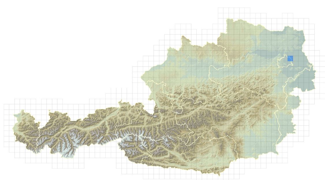 Verbreitungskarte der Wollhandkrabbe in Österreich